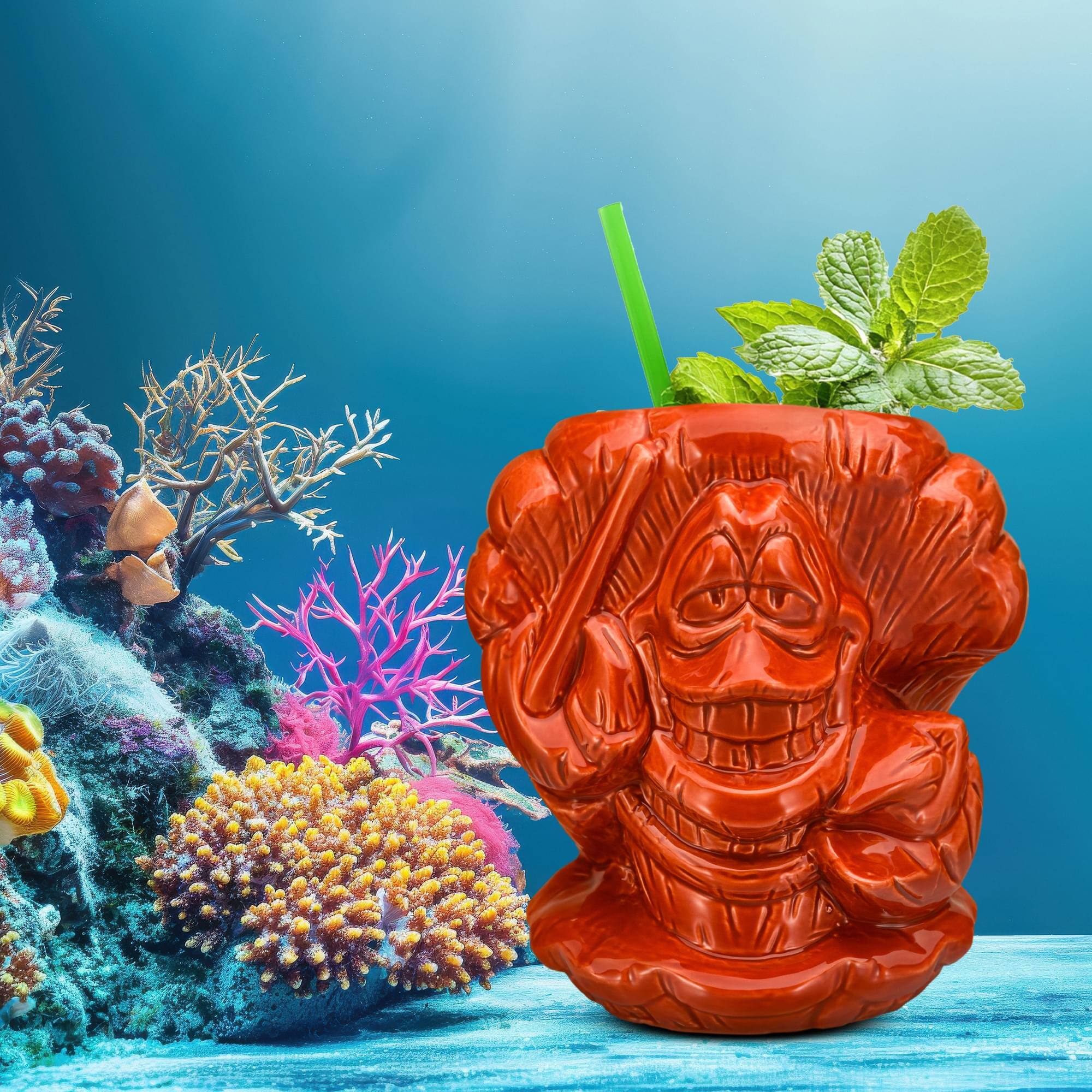 Alt View 3. Disney - Geeki Tikis Disney The Little Mermaid Sebastian Ceramic Mug | Holds 24 Ounces - Red.