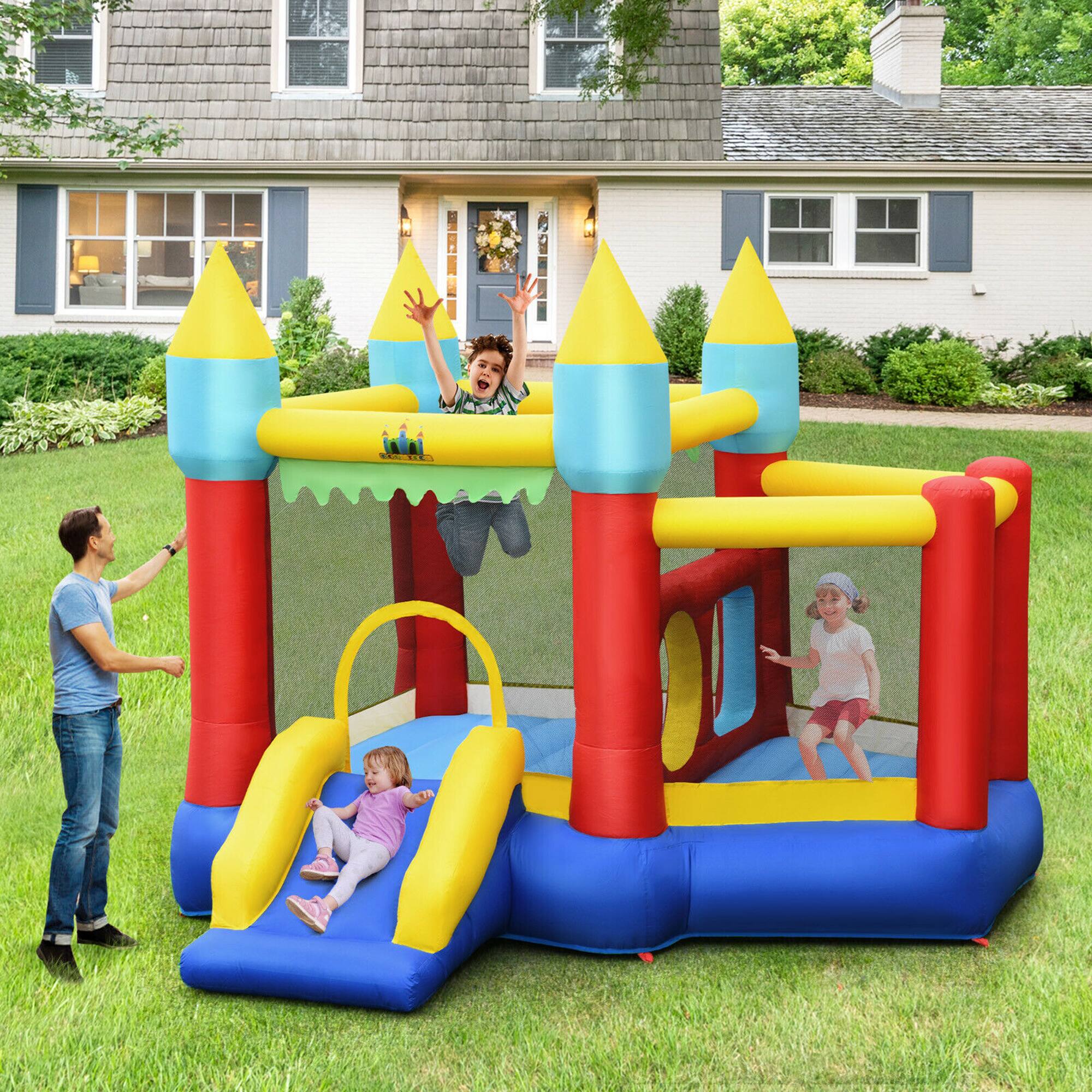 Alt View 2. Gymax - Gymax Inflatable Bounce House Slide Jumping Castle w/ Tunnels Ball Pit & 480W Blower.