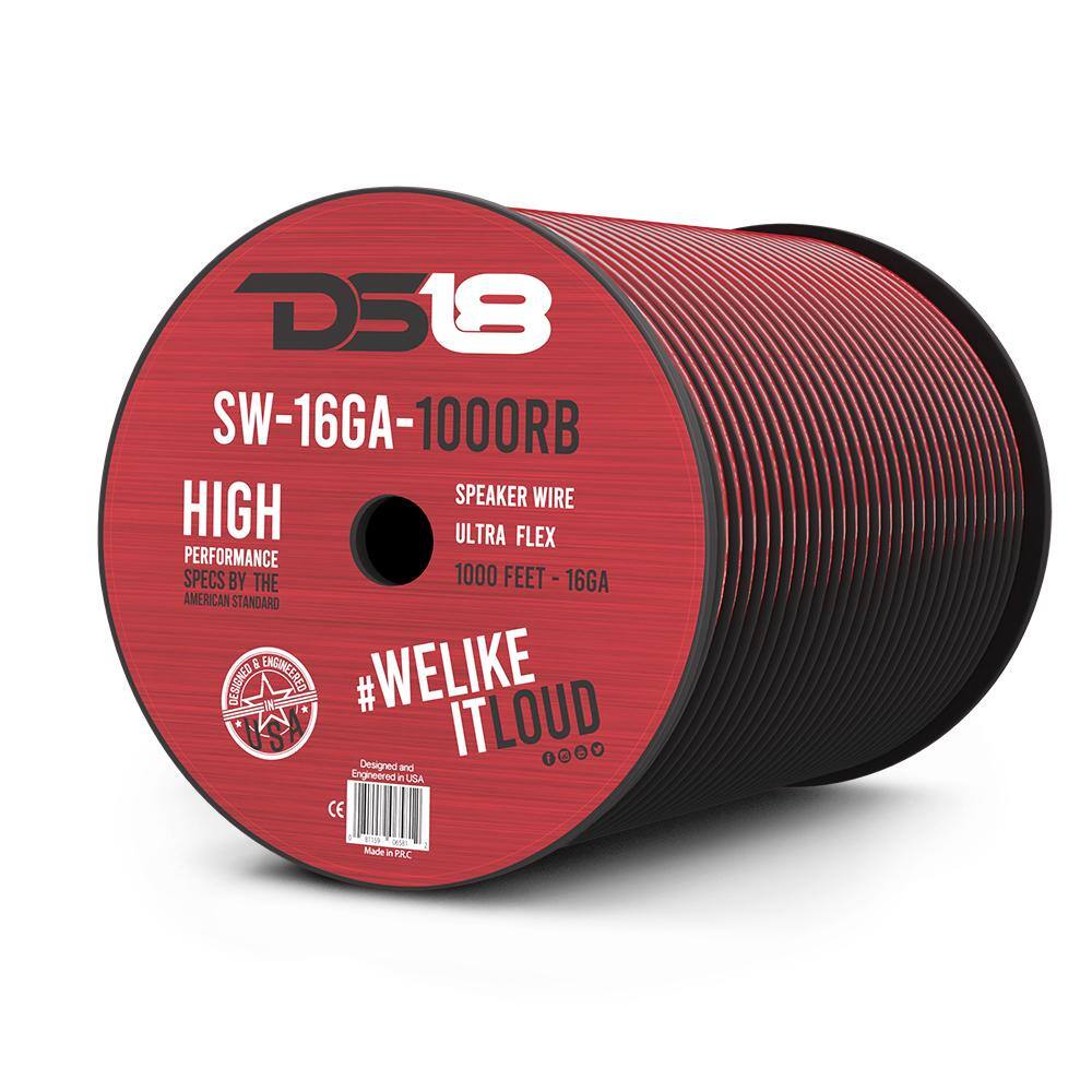 D518 SW-16GA-1000RB SPEAKER WIRE HIGH ULTRA FLEX PERFORMANCE SPECS BY THE 1000 FEET - 16GA AMERICAN STANDARD & #WELIKE ITLOUD Designed and Engineered in USA CE NOT Made in PRC