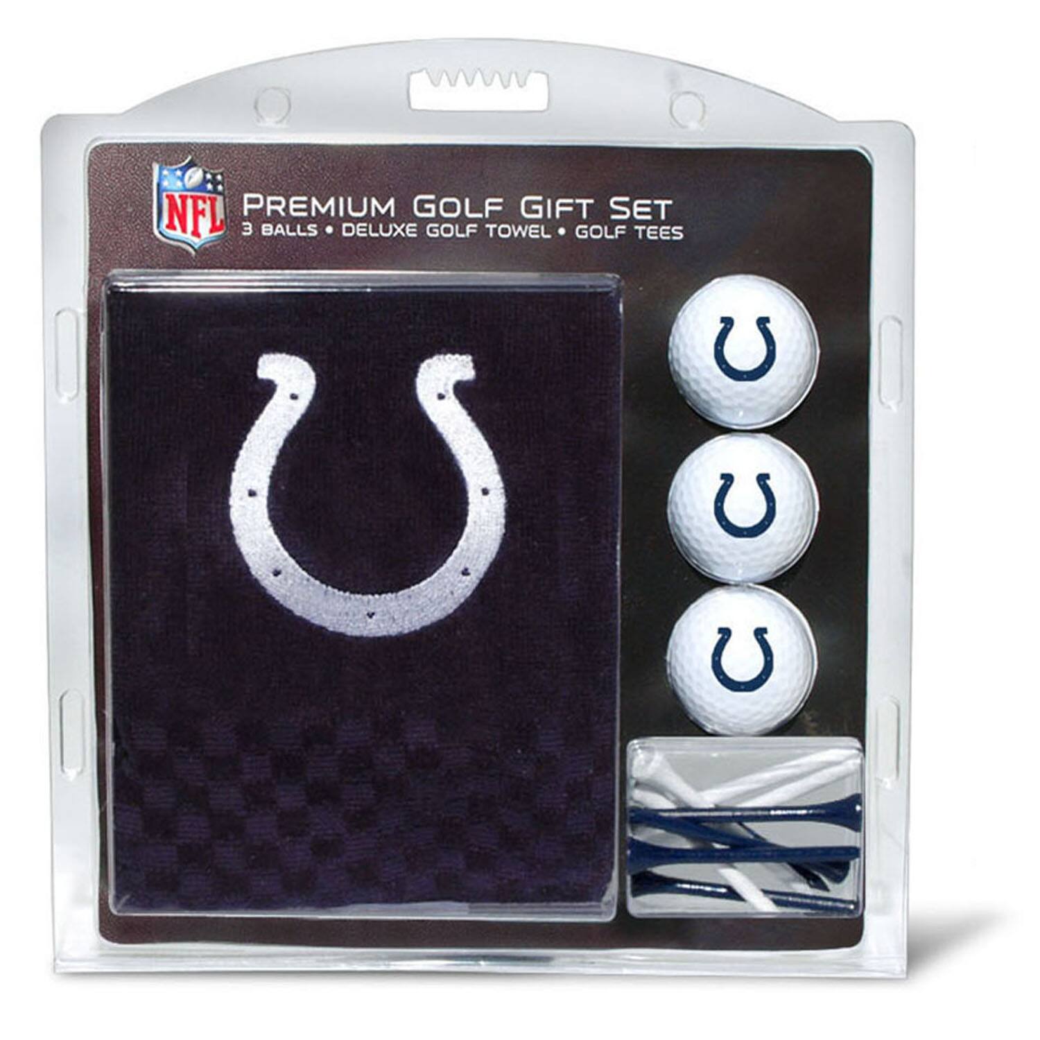 NFL PREMIUM GOLF GIFT SET  
3 BALLS • DELUXE GOLF TOWEL • GOLF TEES