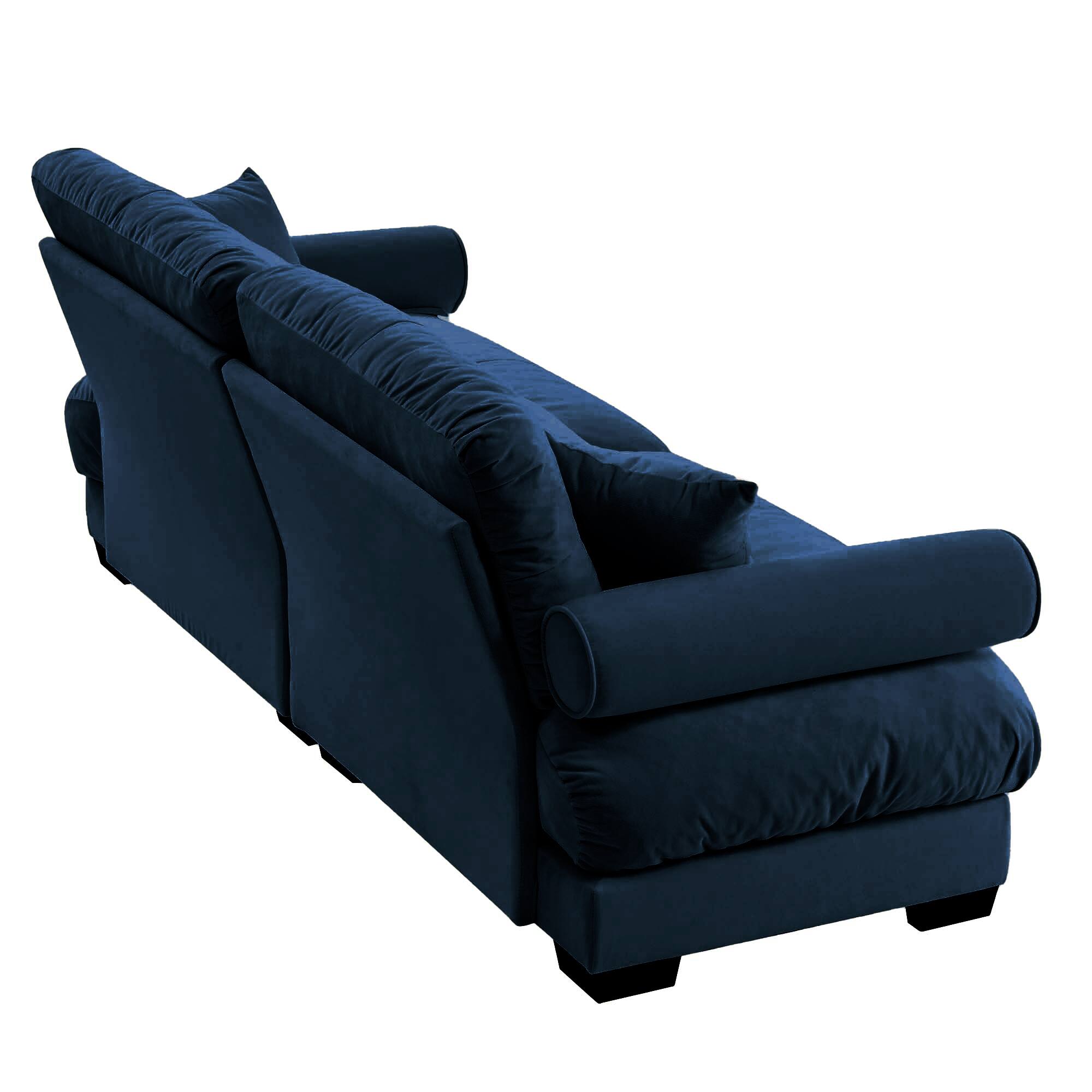 Alt View 2. Trinkets Crazed - Velvet Loveseat Sofa,2 Seater Cloud Couch Small Couches for Small Spaces,Modern Deep Seat Couch,Oversized Loveseat - Blue.