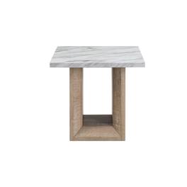 Global Furniture USA - Contemporary End Table, Natural,White - Brown