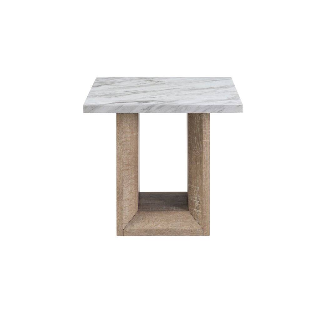 Front. Global Furniture USA - Contemporary End Table, Natural,White - Brown.