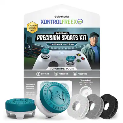 SteelSeries KONTROLFREEK - The Best-Selling Controller Enhancement Brand
Baseball Precision Sports Kit
YourFriendKyle Edition
Upgrade Your:
- Hitting
- Pitching
- Fielding
YourFriendKyle Performance Thumbsticks
- High-Rise Left
- Mid-Rise Right
3 Precision Rings:
- Soft
- Medium
- Hard