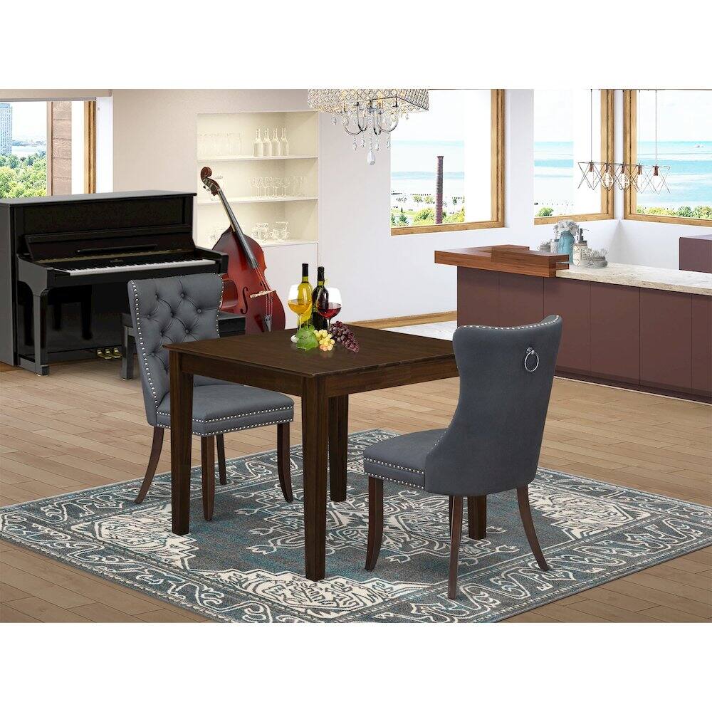 Alt View 7. East West Furniture - 3 Piece Dining Room Furniture Set - Mahogany.