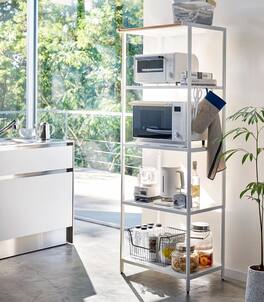 Yamazaki Home - Storage Rack - 67-Inch (67" H) - Steel - White