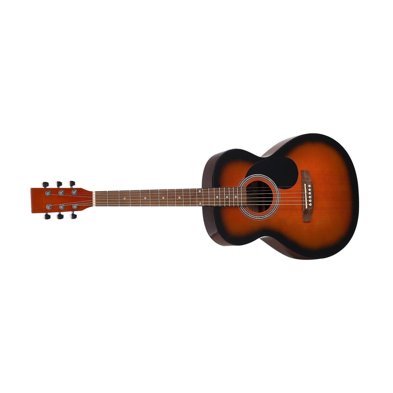 Alt View 9. Glintex - 40" Dreadnought Acoustic Guitar, Solid Top, 6-String, Beginner Kit with Gig Bag, Tuner, Capo, Strap, Picks, Fingerboard - Sunburst.