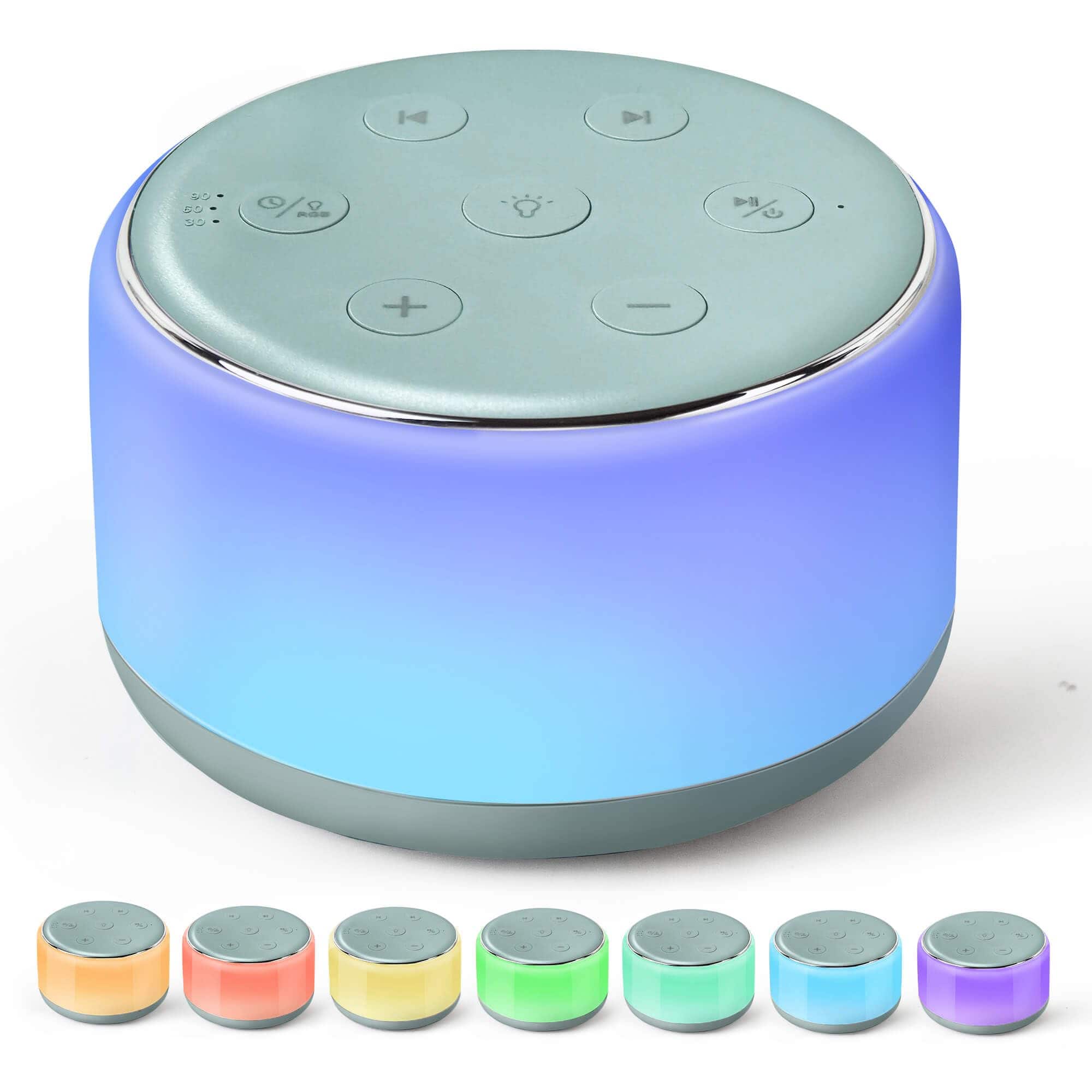 Pacoar Cade - Night Light Light White Noise Sound Machine For Sleeping With Night Light - 34 Sounds Rechargeable Adults Portable - Slate