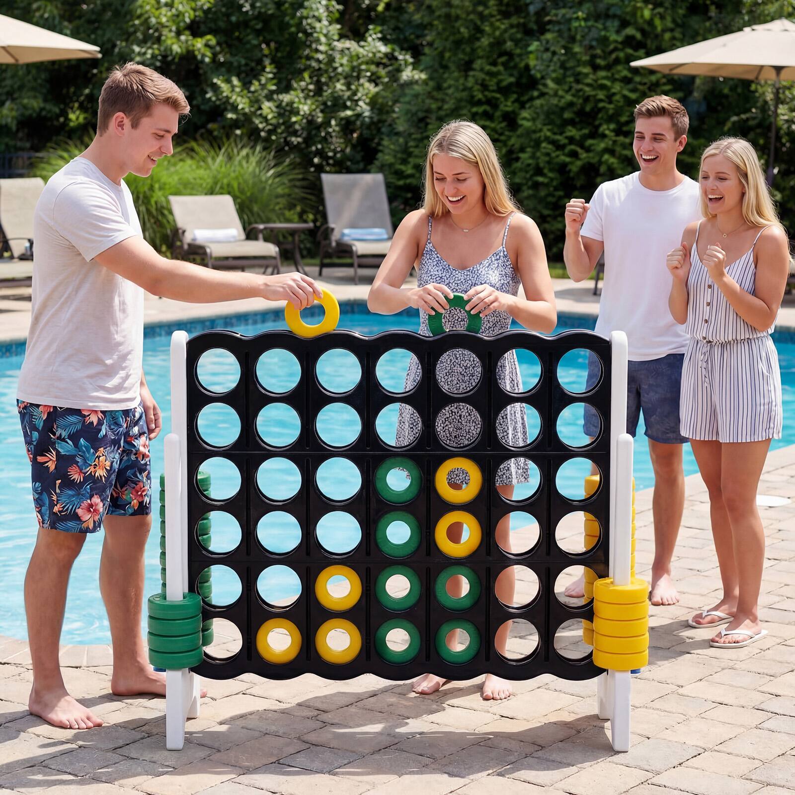 Alt View 3. Costway - Costway Jumbo 4-to-Score 4 in A Row Giant Game Set Outdoor Indoor Kids Adults Family Fun - Navy.