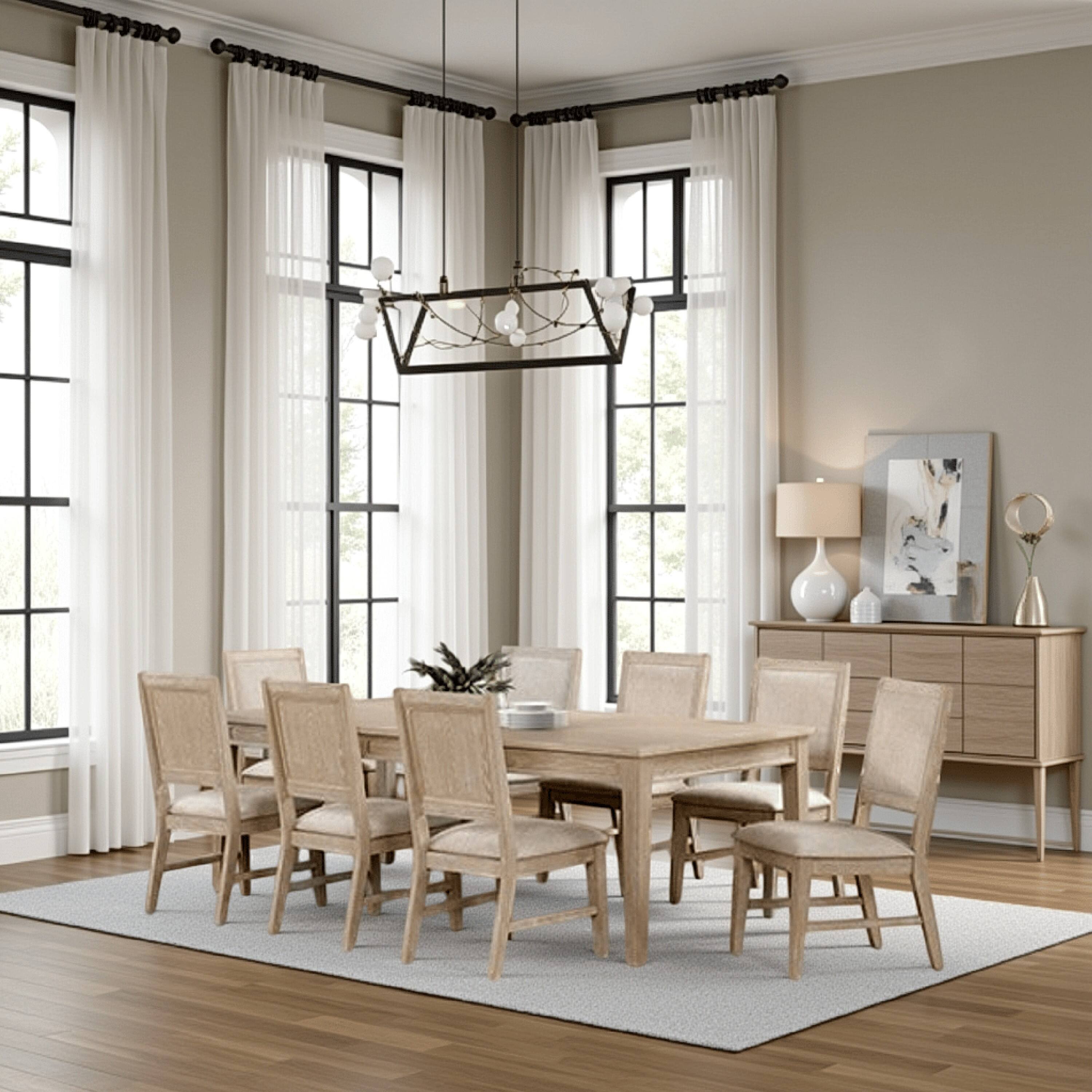 Alt View 5. Manhattan Lane - Rozie 72-90 Inch Extendable Dining Table, Farmhouse Light Oak Brown - Light Oak Brown.