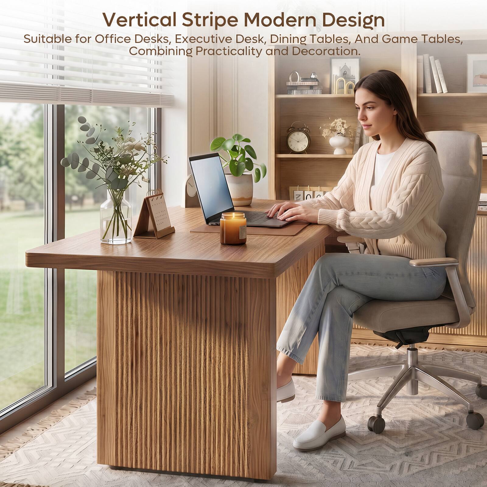 Vertical Stripe Modern Design  
Suitable for Office Desks, Executive Desk, Dining Tables, And Game Tables, Combining Practicality and Decoration.