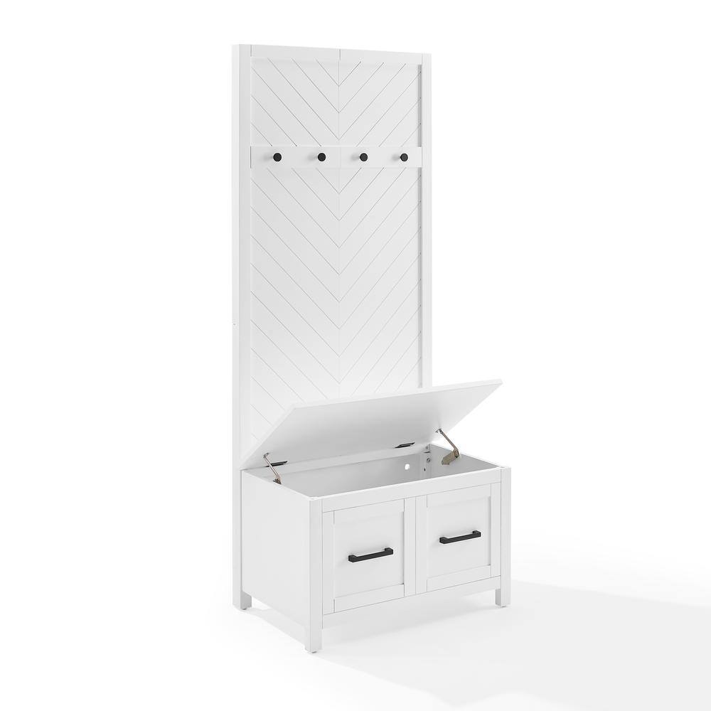 Angle. Crosley Furniture - Kayce Hall Tree - White.