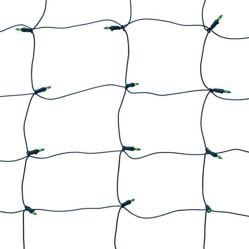 Angle. Celebrations - Celebrations Classic LED T5 Green 100 ct Net Christmas Lights 4 ft..