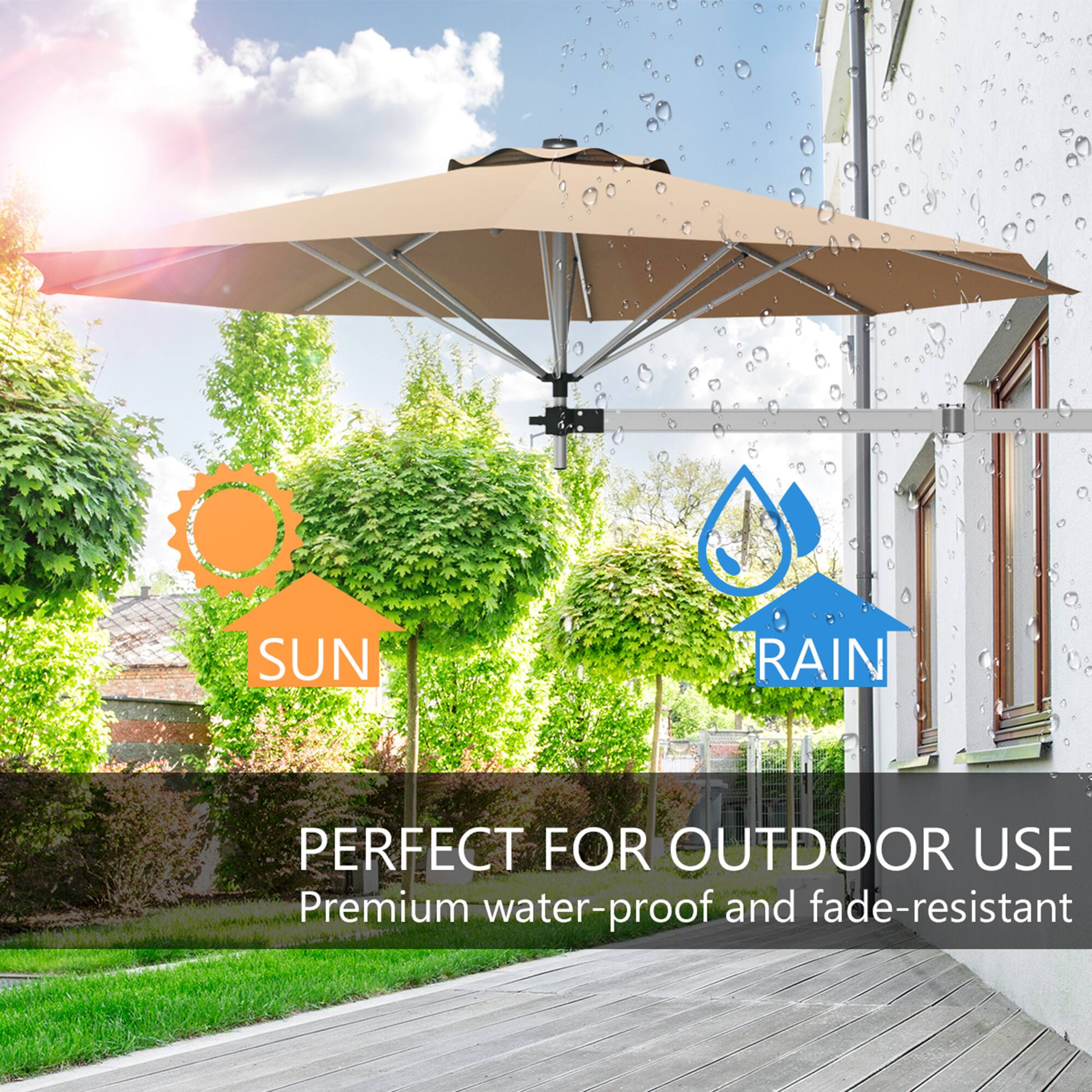 PERFECT FOR OUTDOOR USE, Premium water-proof and fade-resistant