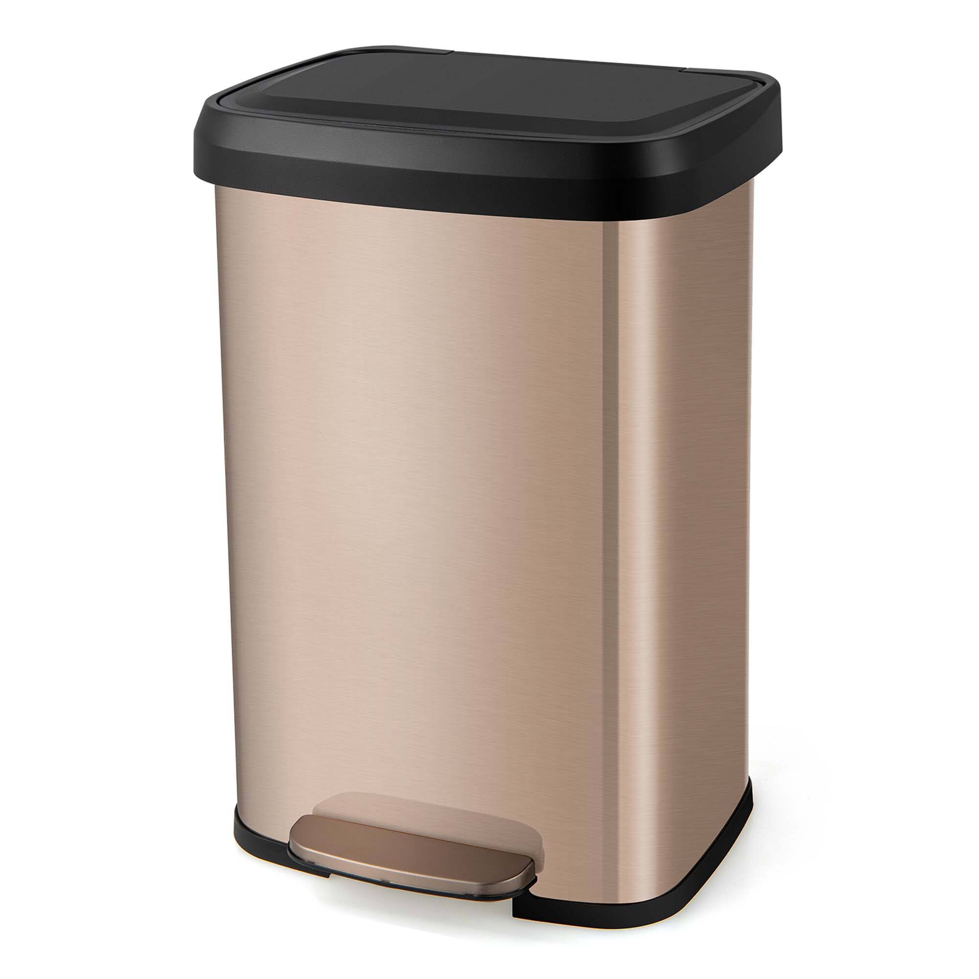 Alt View 9. Costway - Costway 13.2 Gallon Step Trash Can Stainless Steel Airtight Garbage Bin for Home Kitchen - Rose Gold.