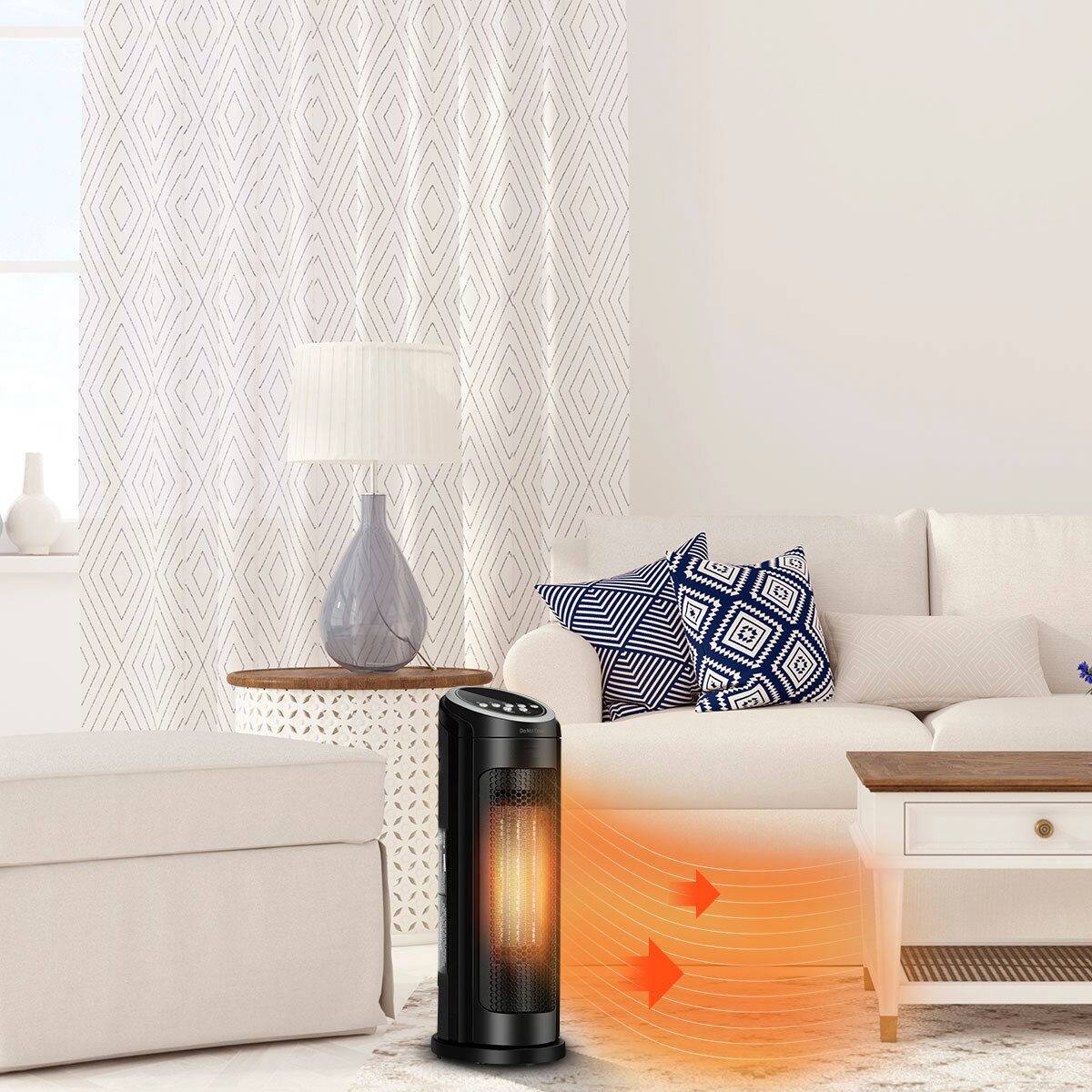 Angle. Sugift - 1500 W LED Portable Oscillating PTC Ceramic Space Heater - Black.