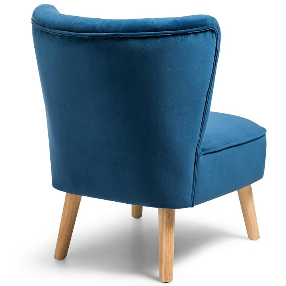 Alt View 4. Kadyn - Armless Accent Chair, Wingback Sofa Chair,Reading Chair,Modern Armless Velvet Accent Chair with Wood Legs-Blue - Blue.