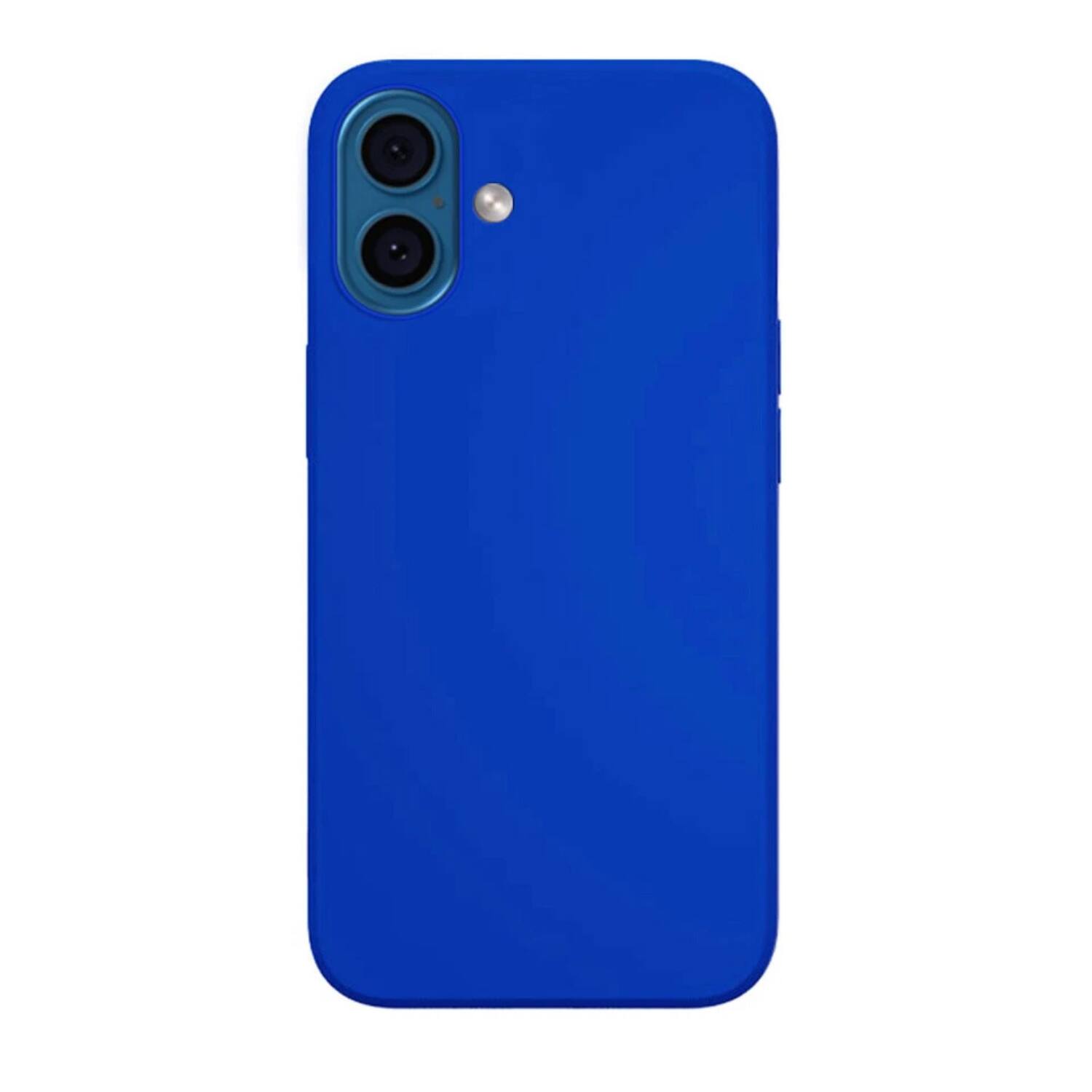 Angle. Home Collection - For Apple iPhone 16 Plus Case 6.7" Soft Liquid Silicone Shockproof Cover +Screen - Blue.