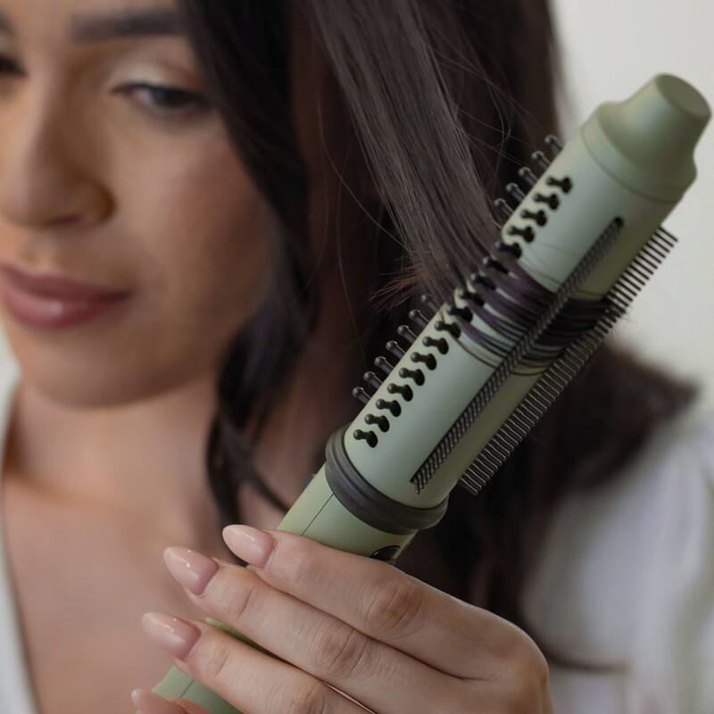 Back. StyleCraft - Sage 2-in-1 Retractable Hot Brush Curling Wand - Sage.