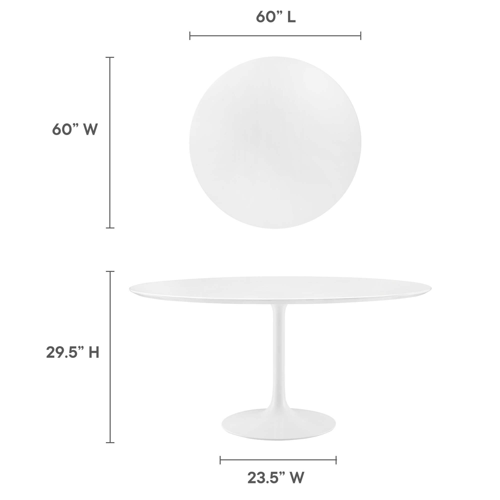 60" L x 60" W x 29.5" H x 23.5" W