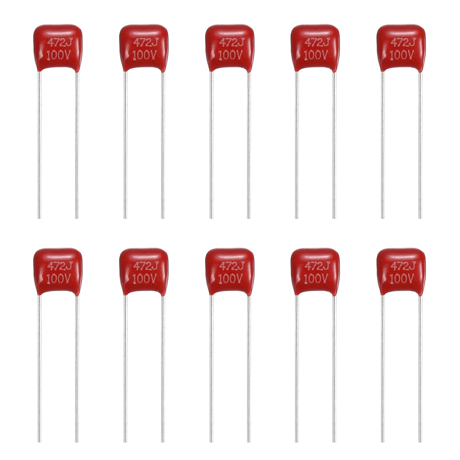 Unique Bargains - 20pcs 0.0047uF 100V CBB21/CBB22 Metallized Polypropylene Film Capacitor Kit for Electronics - Red
