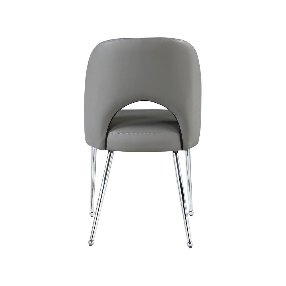 Alt View 1. Meridian Furniture - Logan Grey Vegan Leather Dining Chair, Set of 2 - Grey.