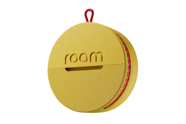 Front. Roam - Roam 3-in-1 Tracker - Bluetooth Item Locator, Keys/Luggage/Pet Gear, iOS or Android Find My, Waterproof, 1-Pack, Yellow - Yellow.