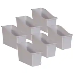 Teacher Created Resources - White Plastic Book Bin, Pack of 6
