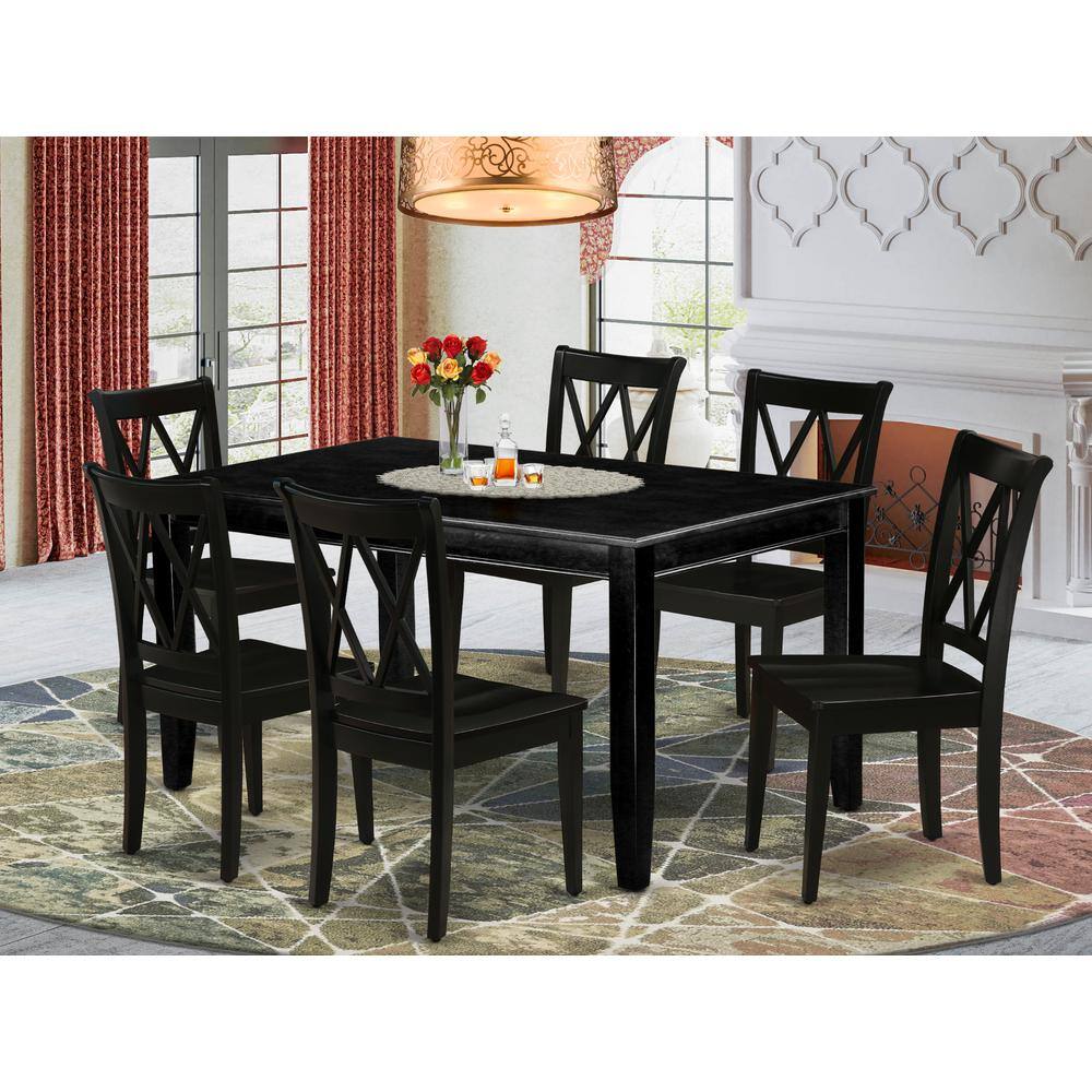 Left. East West Furniture - Dining Room Set Black - Brown.