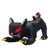 Front. Sunoyar - 6.5ft Halloween Inflatable Animated Black Cat with LED Lights - Black.