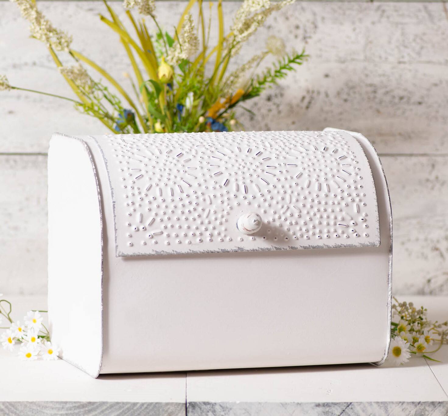 Alt View 1. Irvins Country Tinware - Irvins Country Tinware Bread Box in Rustic White - Rustic White.