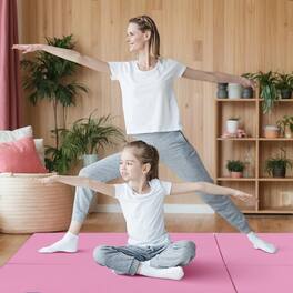Kadyn - Gymnastics Mat, Exercise Tumbling Mat,6 x 2 FT Tri-Fold Gym Mat with Handles and Removable Zippered Cover - Pink