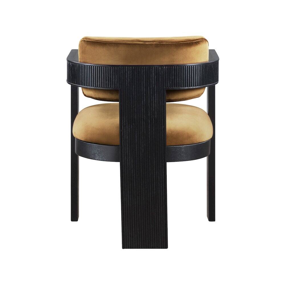 Alt View 4. Meridian Furniture - Sacha Saddle Velvet Dining Chair, Set of 2 - Brown.