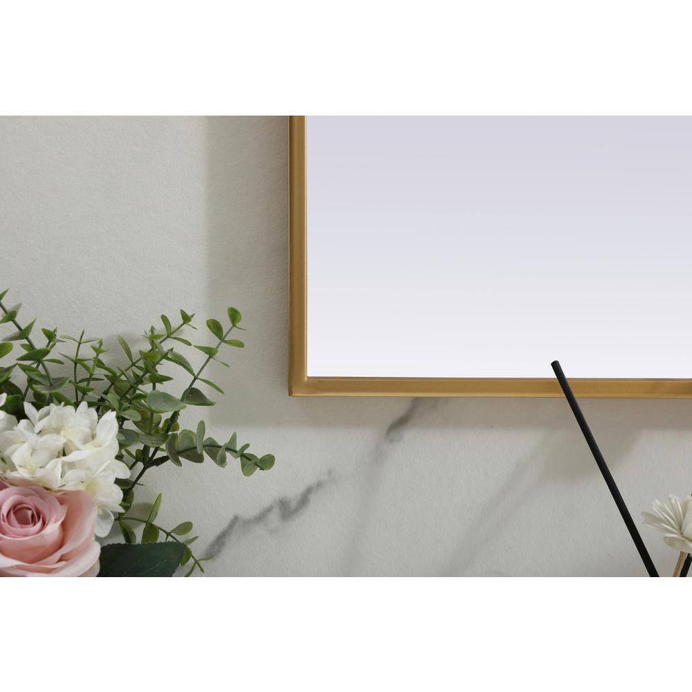 Alt View 4. Elegant Decor - Metal Frame Arch Mirror 36x30 Inch in Brass - Brass.
