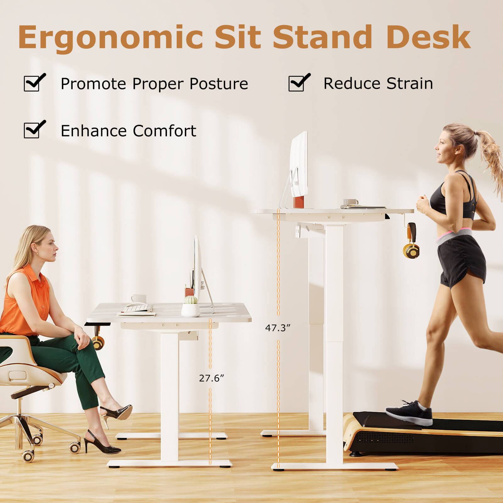 Ergonomic Sit Stand Desk

- Promote Proper Posture
- Reduce Strain
- Enhance Comfort

47.3" x 27.6"