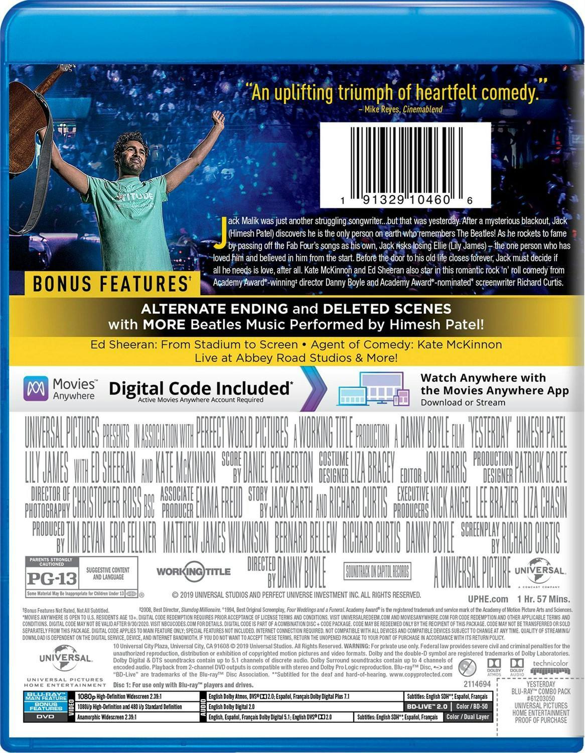 Back. Yesterday (DVD + Digital) [Blu-ray].