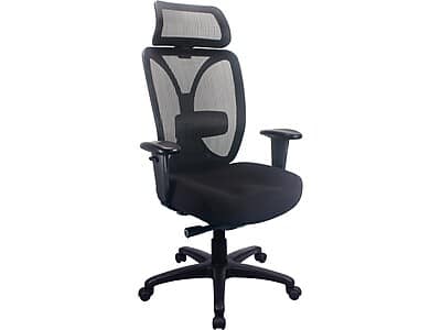 Tempur-Pedic - Mesh Back Fabric Computer and Desk Chair, (TP6450-BLKMB) - Black