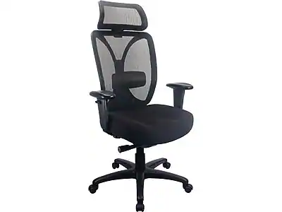Front. Tempur-Pedic - Tempur-Pedic Mesh Back Fabric Computer and Desk Chair, Black (TP6450-BLKMB) - Black.