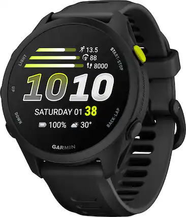 13.5 LIGHT 88 START-STOP 8000 -STOP UP 1010 F0FERUNNER SATURDAY 01 38 DOWN 100% 30 BACK-LAP GARMIN
