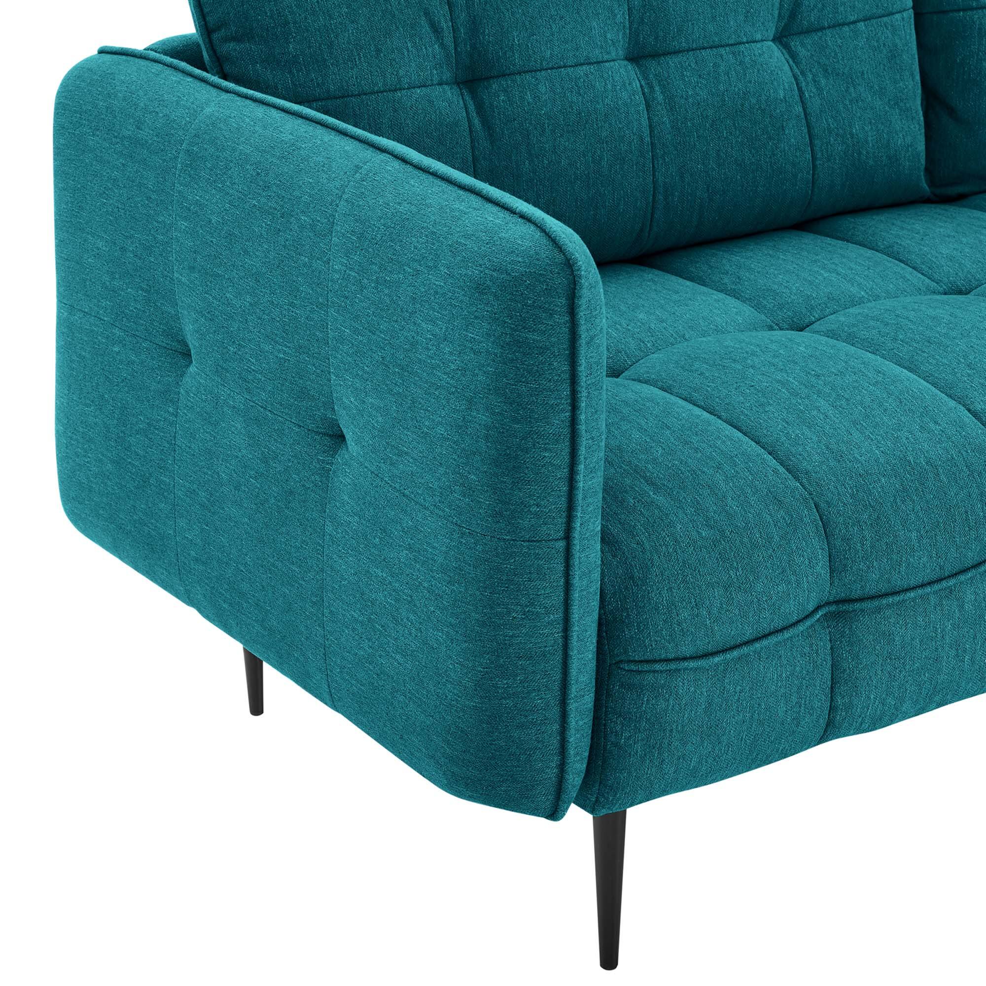 Alt View 5. Modway - Cameron Tufted Fabric Sofa by Modway - Teal.