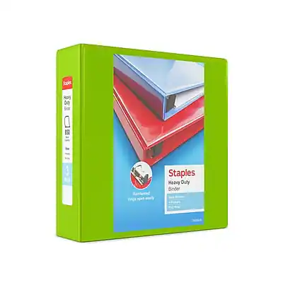 Staples Heavy Duty Binder
3 Reinforced rings
Easily open