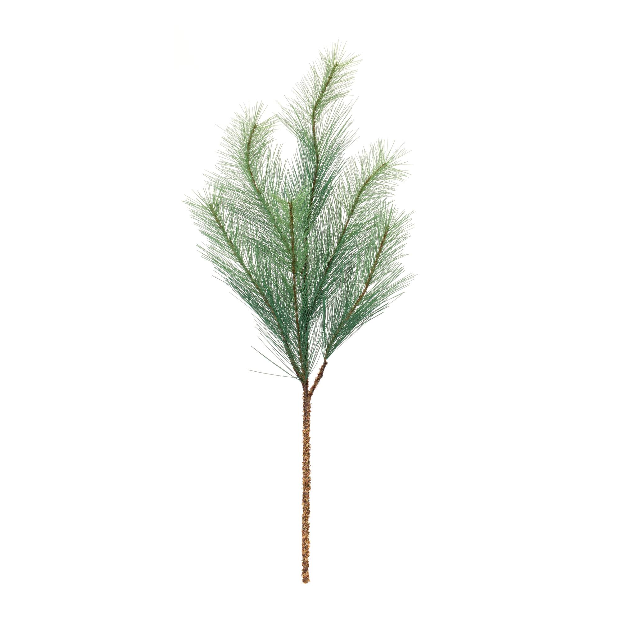 Angle. BreeBe - Long Needle Pine Spray (Set of 6) - Green, Brown.