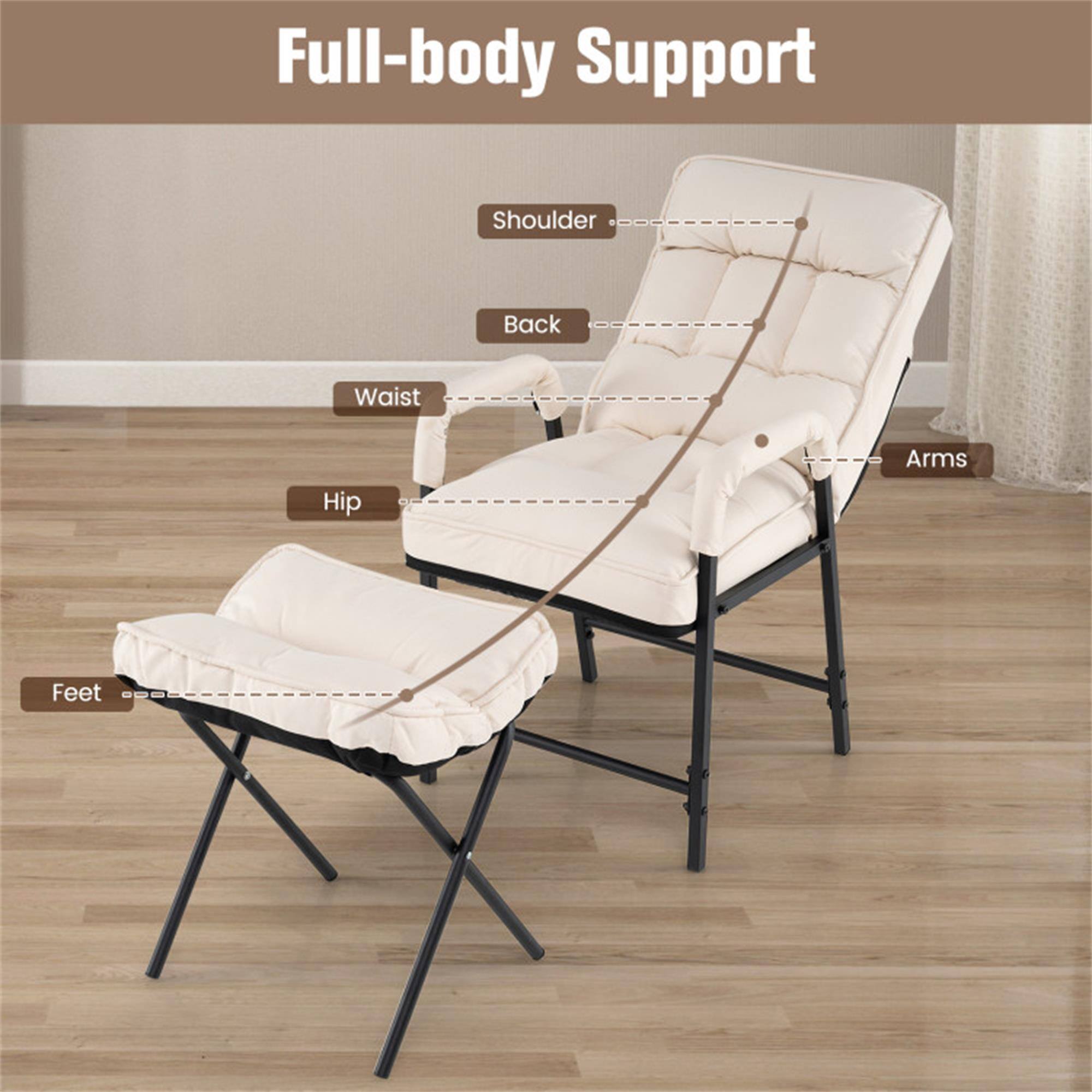 Full-body Support

- Shoulder
- Back
- Waist
- Arms
- Hip
- Feet