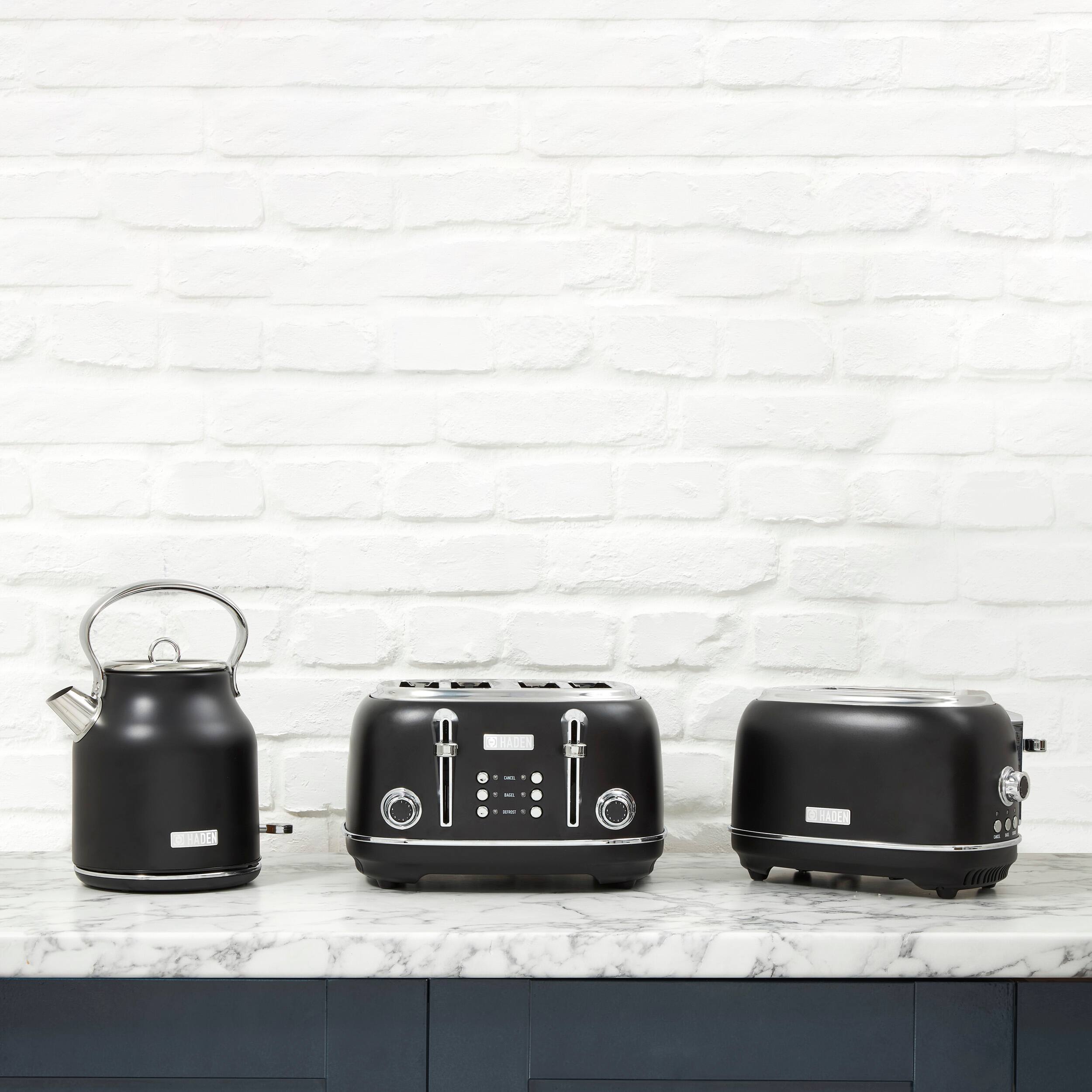 Alt View 13. Haden - Heritage 4 Slice Toaster - Black/Chrome.