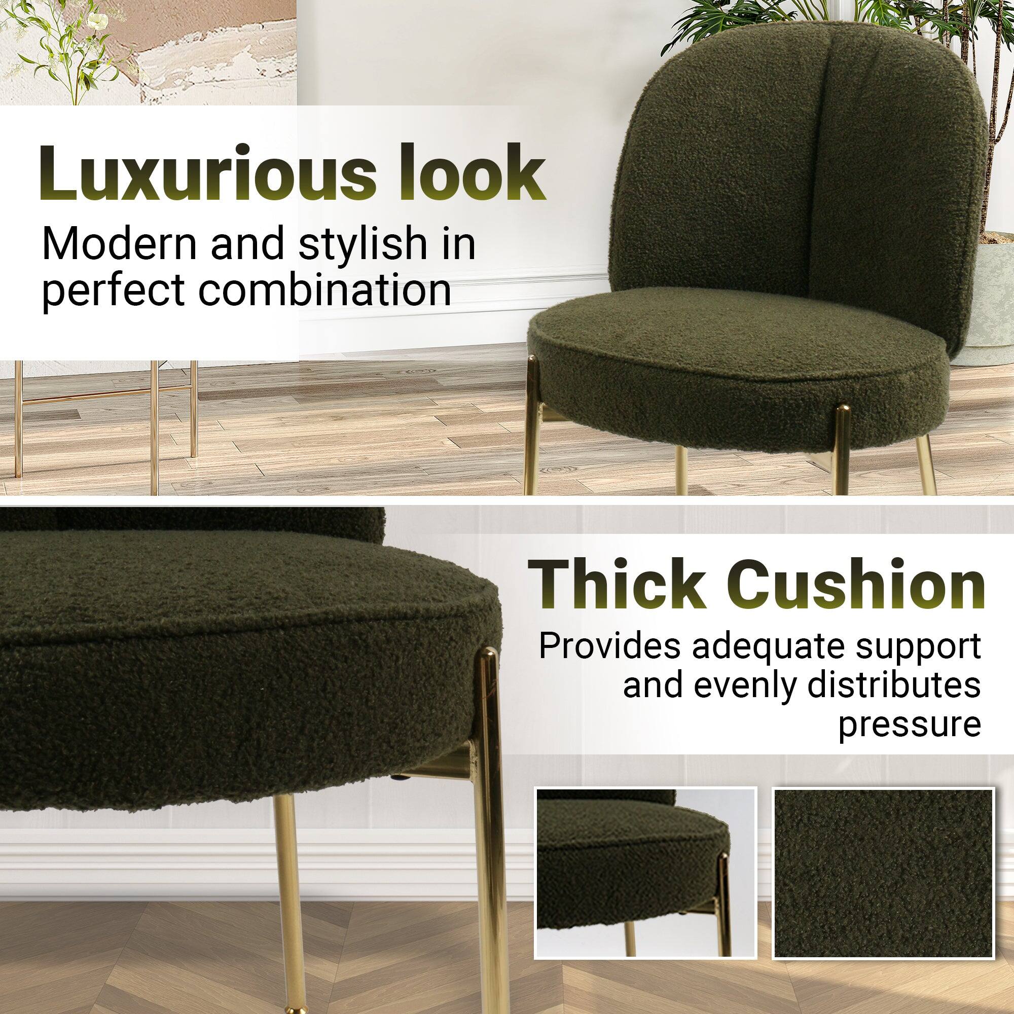 Luxurious look  
Modern and stylish in perfect combination  

Thick Cushion  
Provides adequate support and evenly distributes pressure