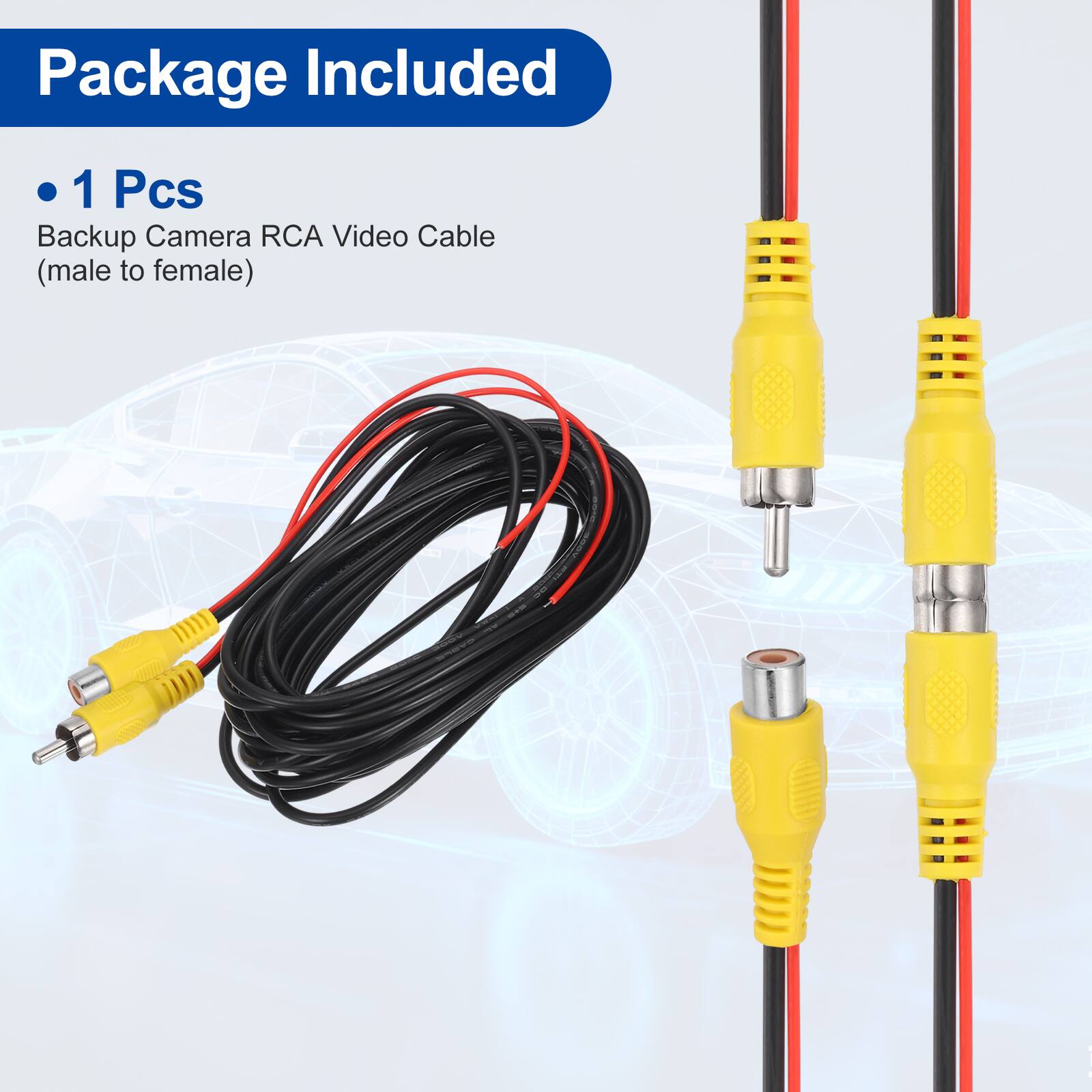 Package Included

- 1 Pcs Backup Camera RCA Video Cable (male to female)