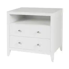 Butler Specialty - Dana 28 in. W Rectangular Wood 2 Drawer Nightstand with Top Shelf - White