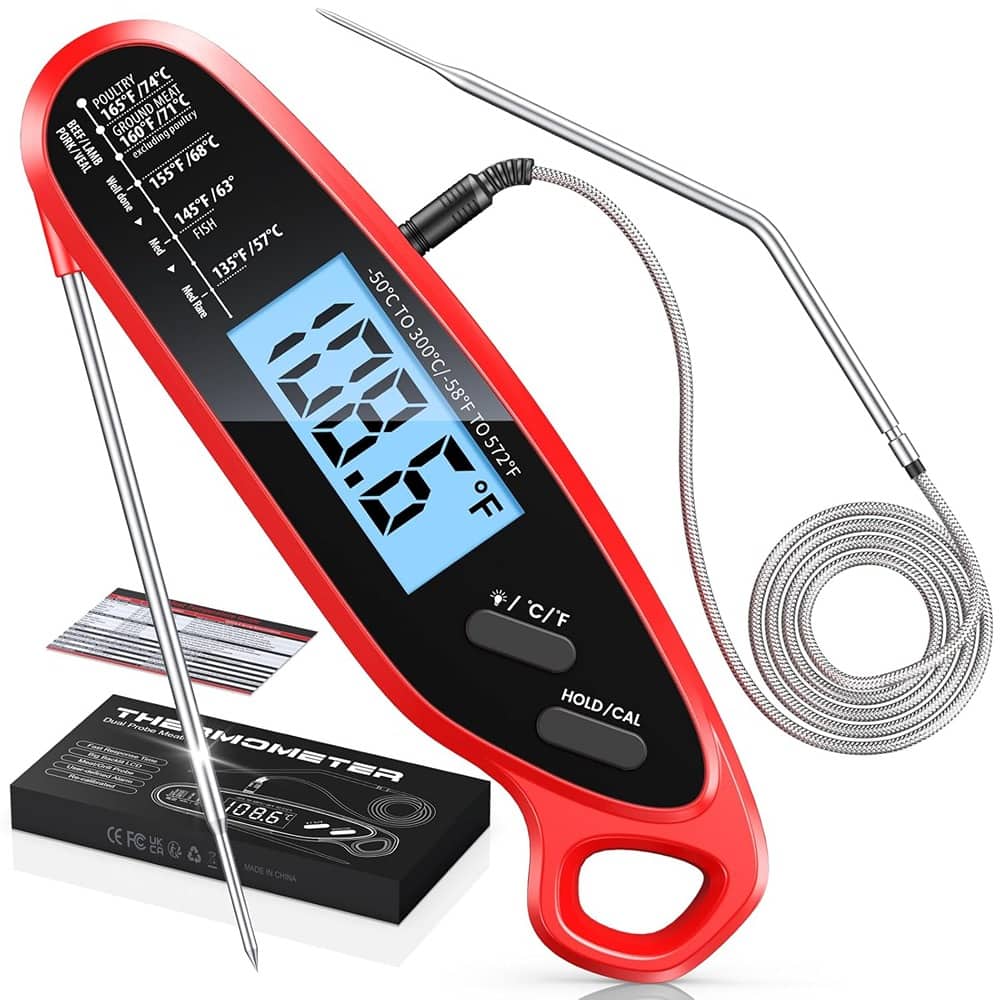 PARKER SLATER - Digital Meat Thermometer – Instant Read, Dual Probe, Grilling