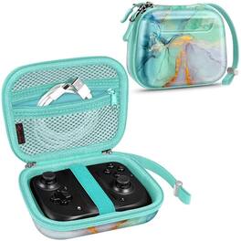 Stock Preferred - Carrying Case for Razer Kishi Mobile Game Controller Hard Shell Cover Travel Bag - Emerald Marble