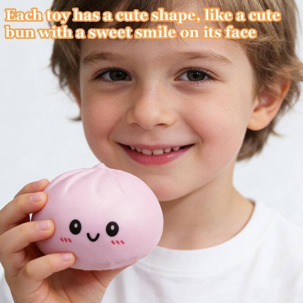 Each toy has a cute shape, like a cute bun with a sweet smile on its face